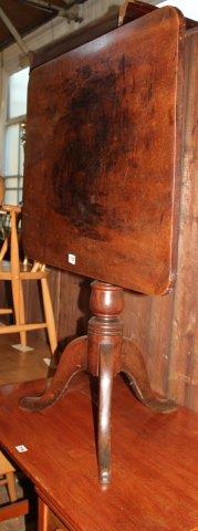 Regency mahogany rectangular topped tea table & pair of dining chairs(-)